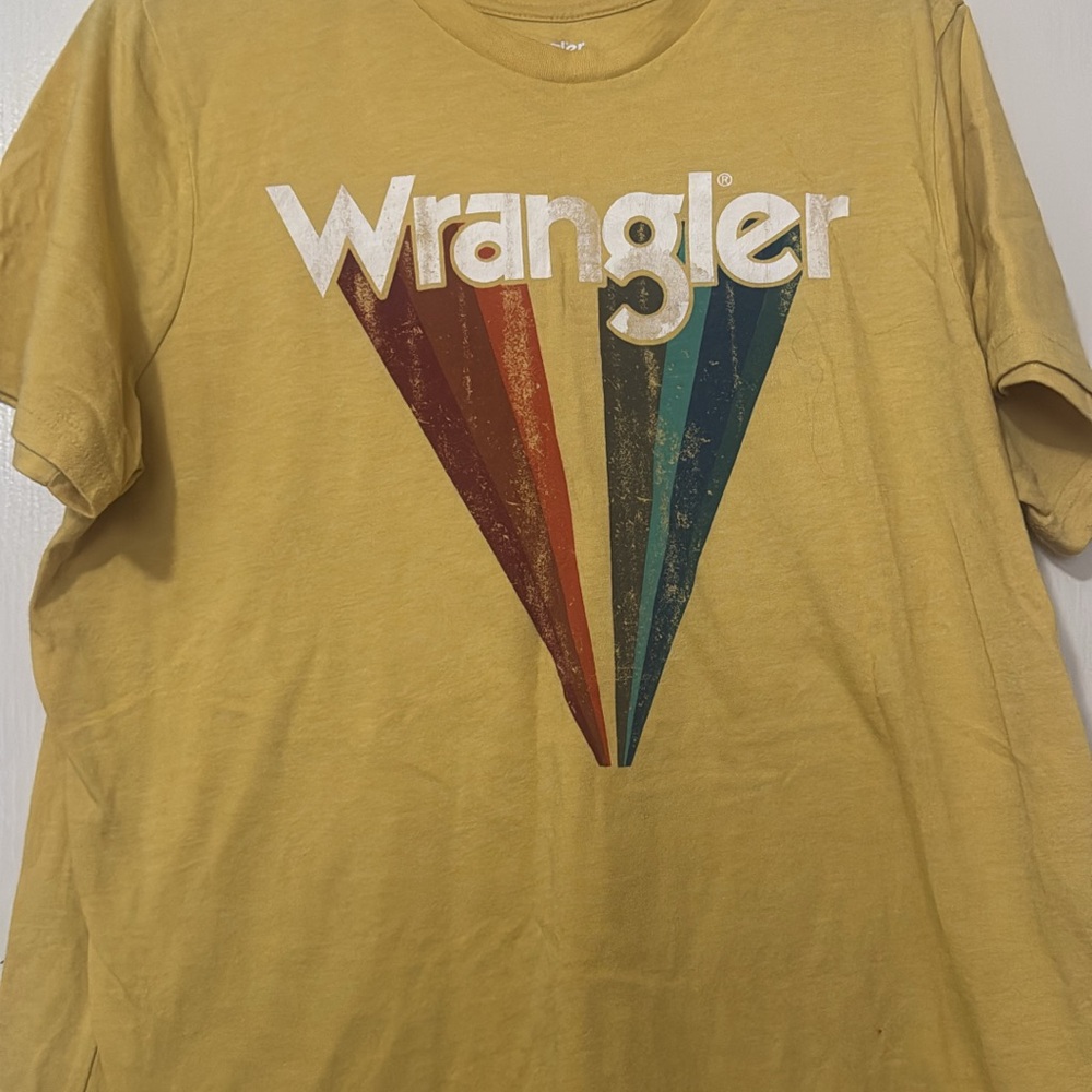 Wrangler Yellow Short Sleeve Tee with Retro Design